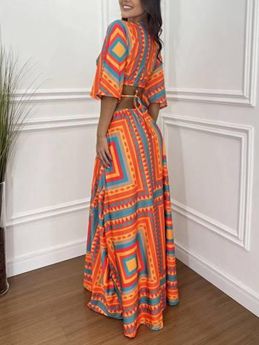 Aurohaya Waist Hollow Bat Sleeve Dress