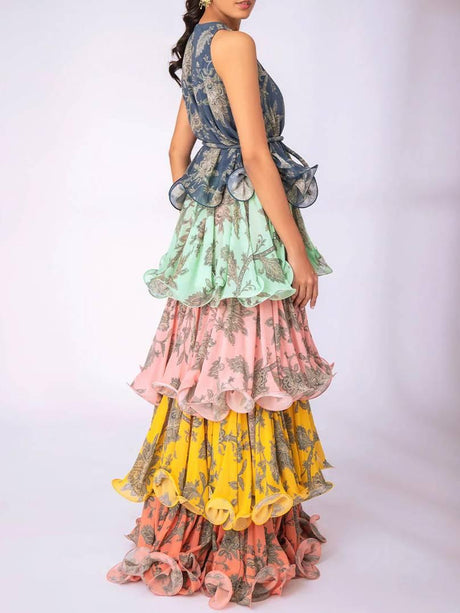 Aurohaya Multi-layer Printing Dress