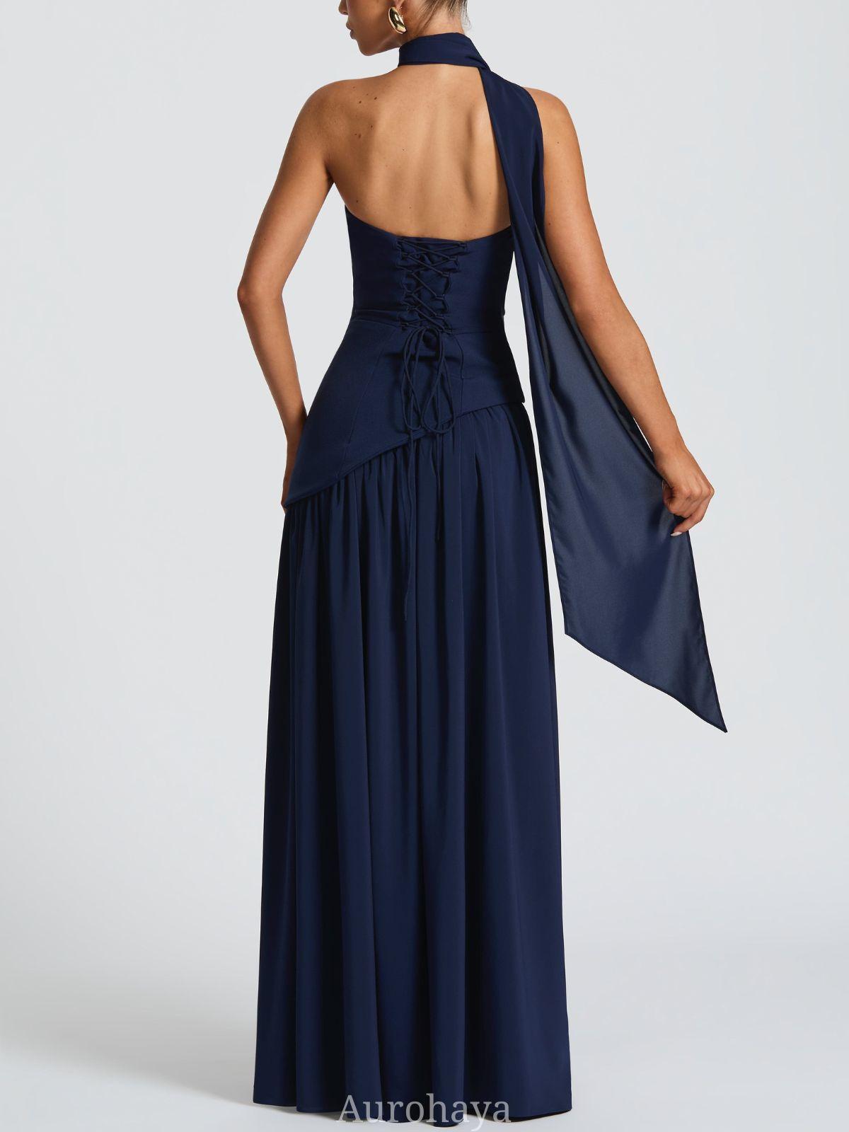 Aurohaya Solène Asymmetrical Maxi Gown