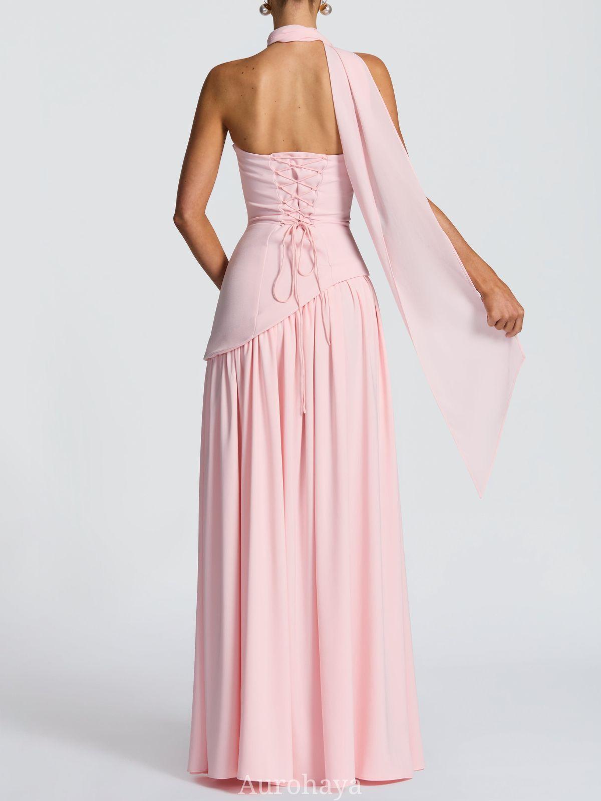 Aurohaya Solène Asymmetrical Maxi Gown
