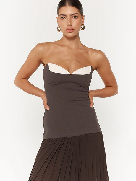 Aurohaya Ludivine Strapless Maxi Dress