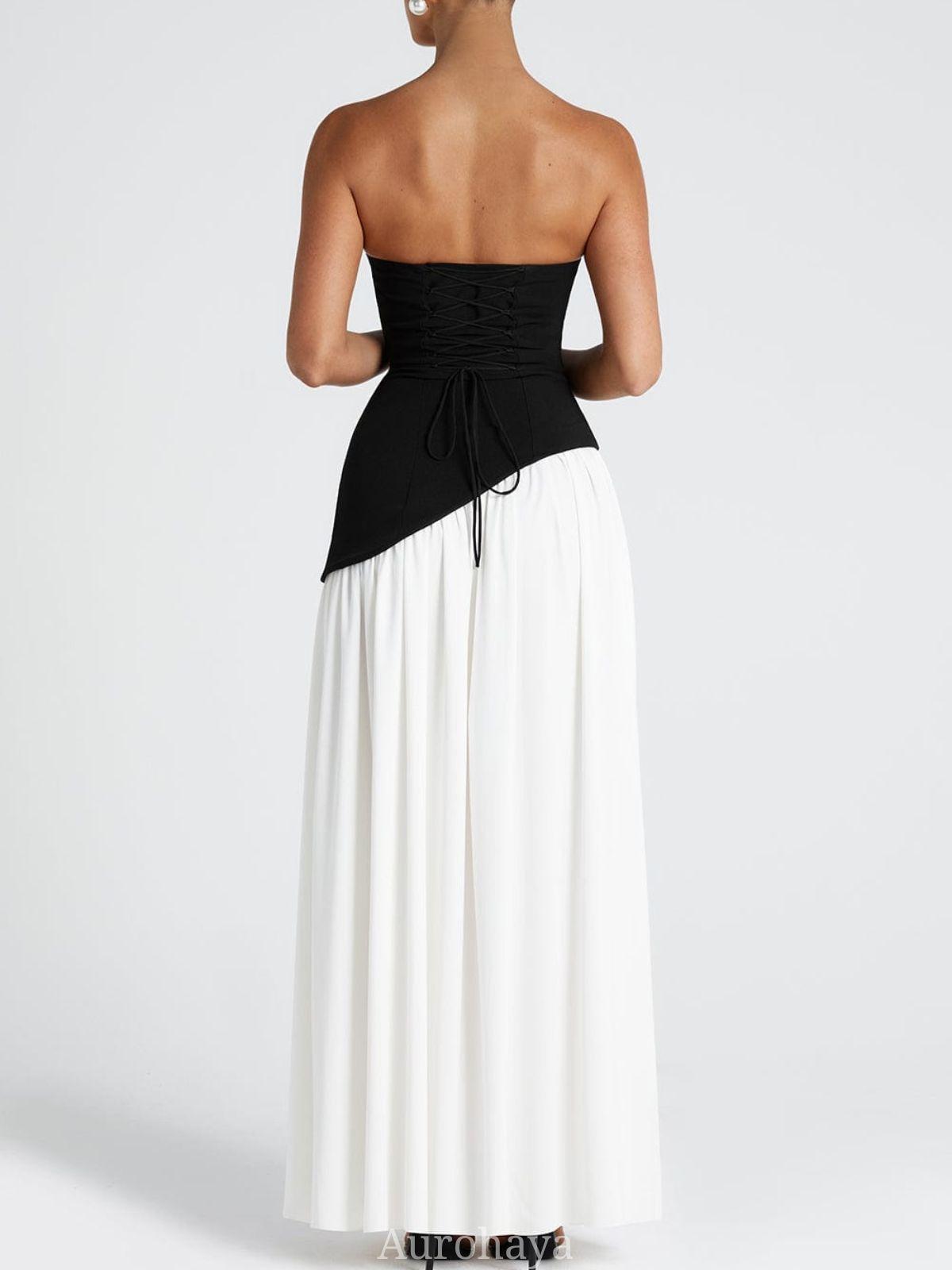 Aurohaya Solène Asymmetrical Maxi Gown