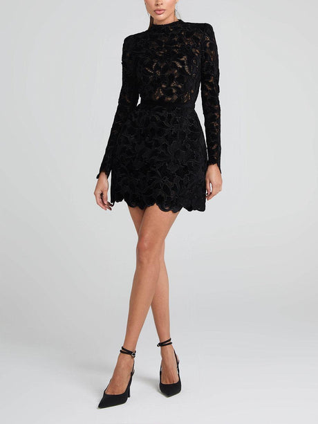 Aurohaya Elegant And Sophisticated Lace Mini Dress