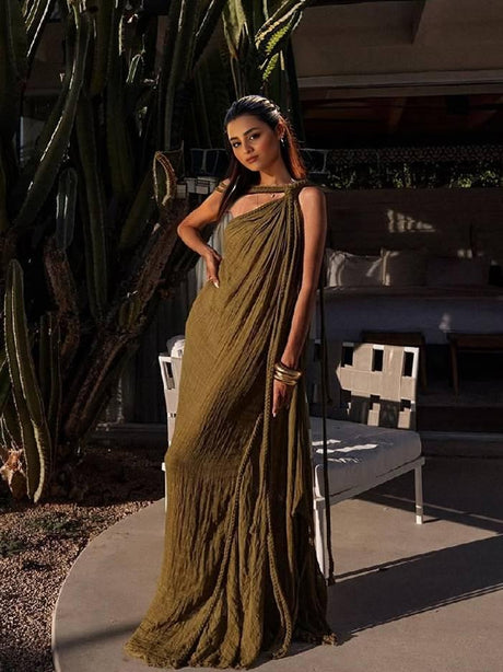 Aurohaya Vacation Style Off-Shoulder Braided Design Maxi Dress