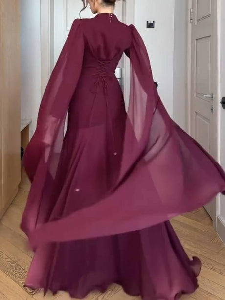 Aurohaya High Waist A- Line Skirt Maxi Dress