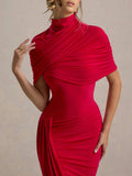 Slim-Fit Irregular Hem Midi Dress