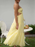 Sling Hollow Backless Large Pendulum Dress