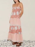 Vacation Style Floral-Print Suspender Dress