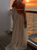 Tube Top Irregular Hem Maxi Dress
