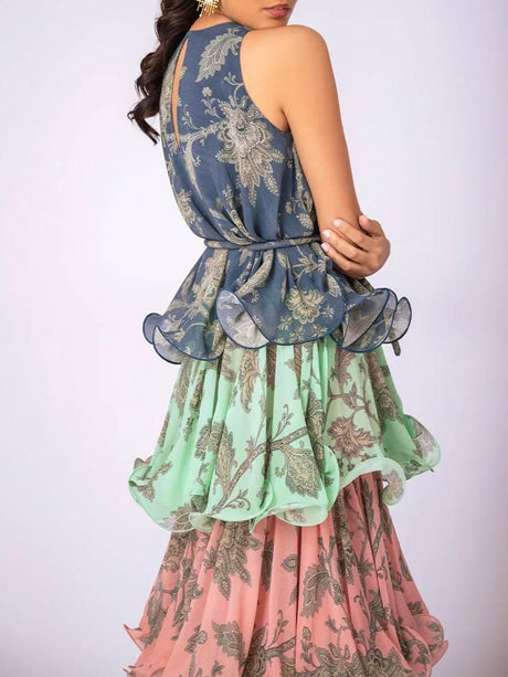 Aurohaya Multi-layer Printing Dress