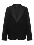 Fashion Solid Color Satin Patchwork Loose Suit Jacket