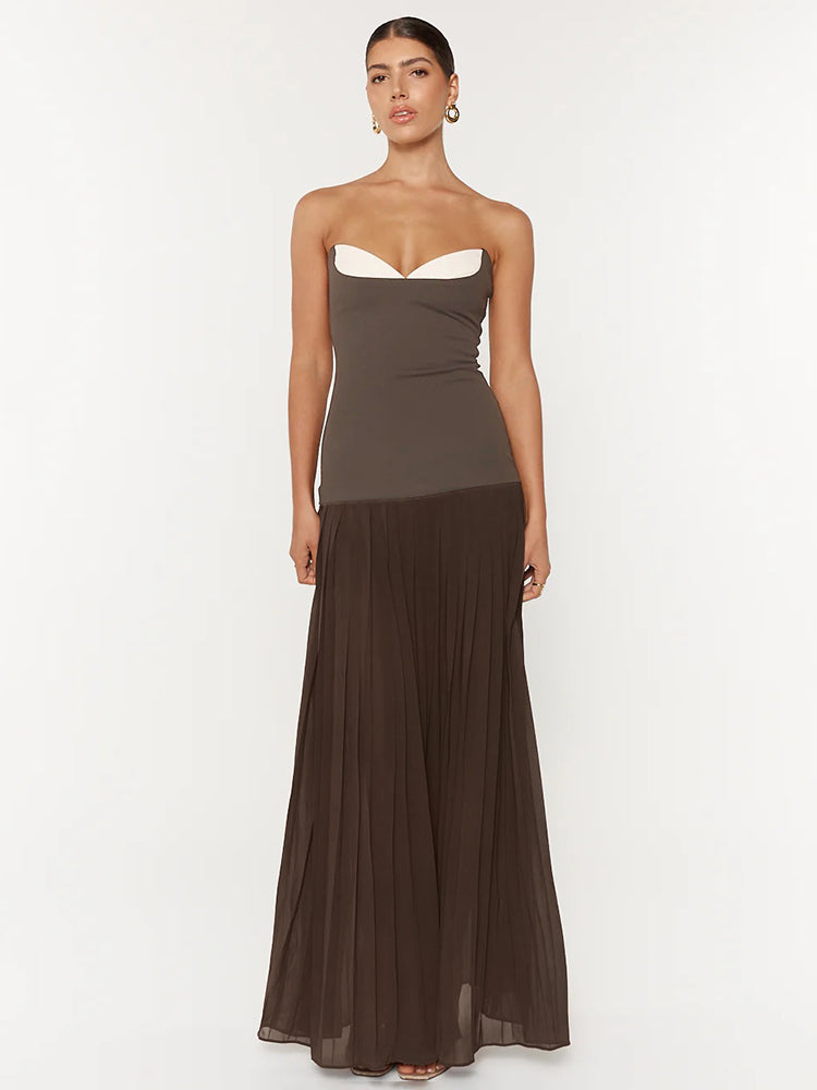 Aurohaya Ludivine Strapless Maxi Dress