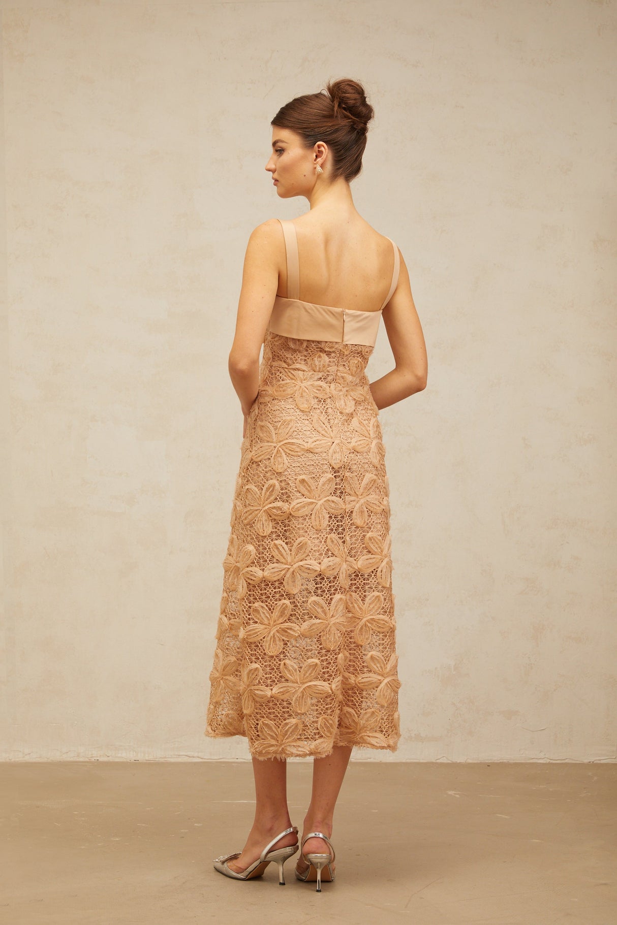Aurohaya Salomé embellished corded-lace midi dress