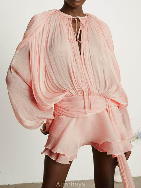 Aurohaya Amélie Fully Pleated Ruffled Mini Dress