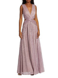 V-Neck Hollow Slit Maxi Dress