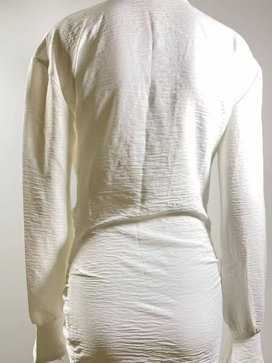 Aurohaya Deep V Hip-hugging Shirt Dress