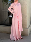 Slanted Hem Scraf Design Maxi Dress