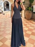 Personalized Polka Dot Print V-neck Maxi Dress