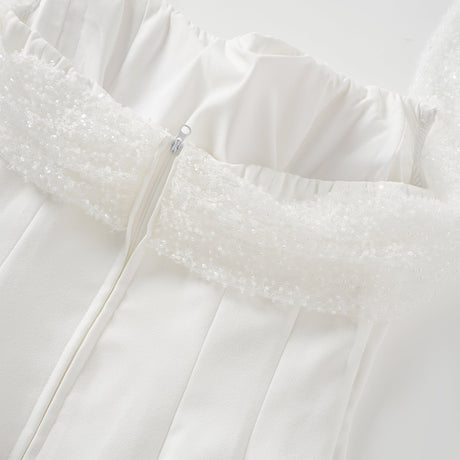 Aurohaya Ulla White Cross Over Bodycon Mini Dress