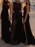 Unique Belt Perspective Skirt Maxi Dress
