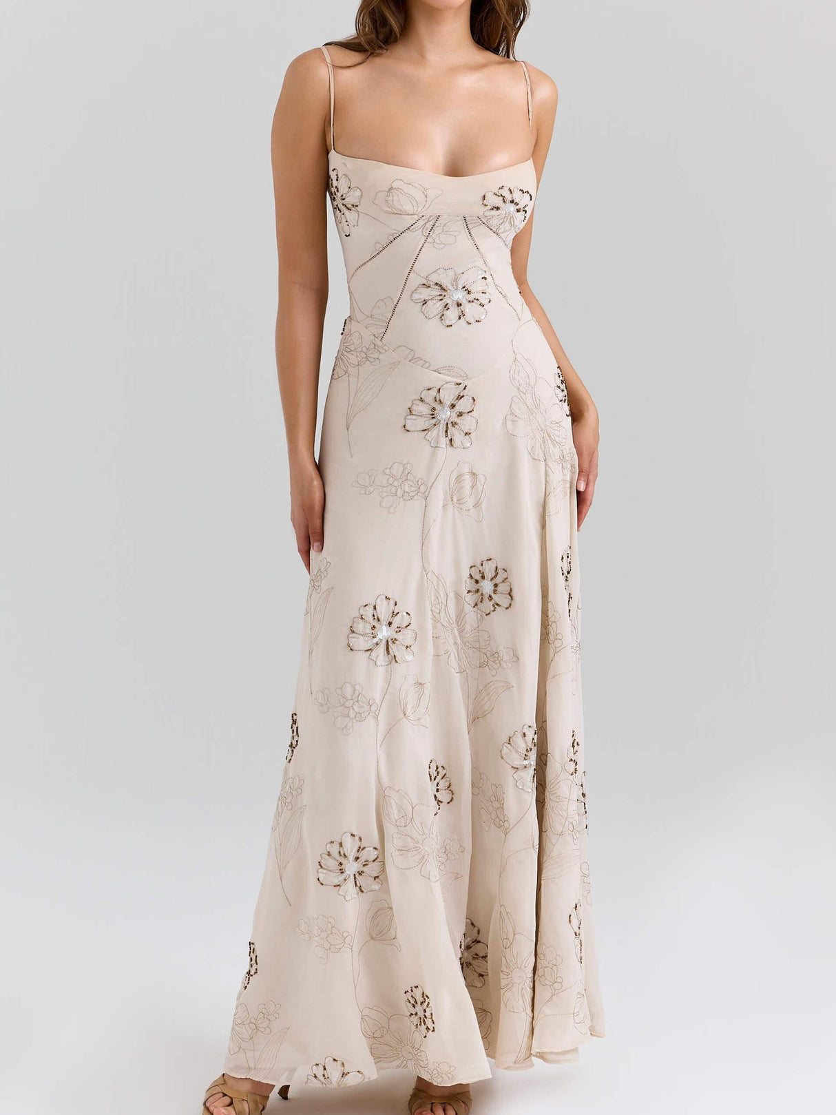 Aurohaya Exquisite Floral Slip Dress