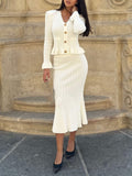 Exquisite Hollow Knitted Long-sleeved Cardigan