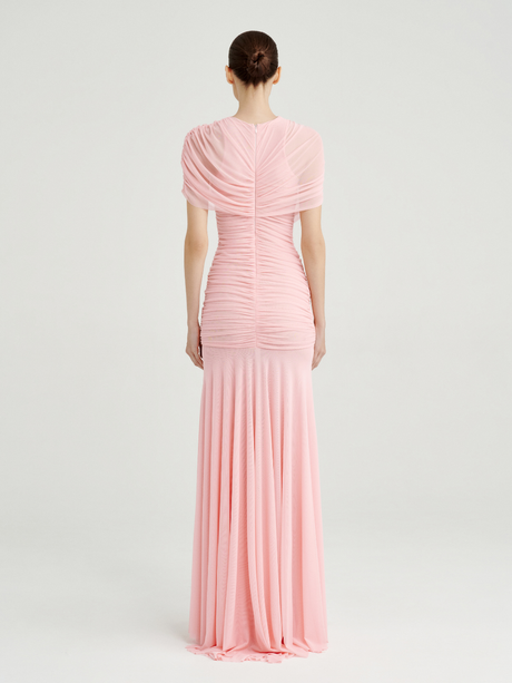 Aurohaya Mado One Shoulder Ruched Maxi Dress