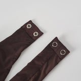 Charitina Brown Fitted Ruched Midi Dress