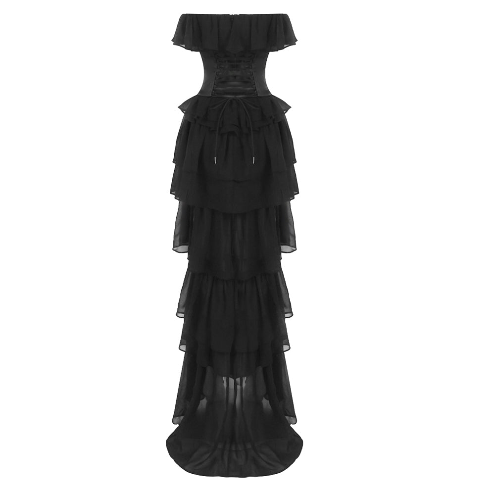 Aurohaya Justine Strapless Tiered Maxi Dress