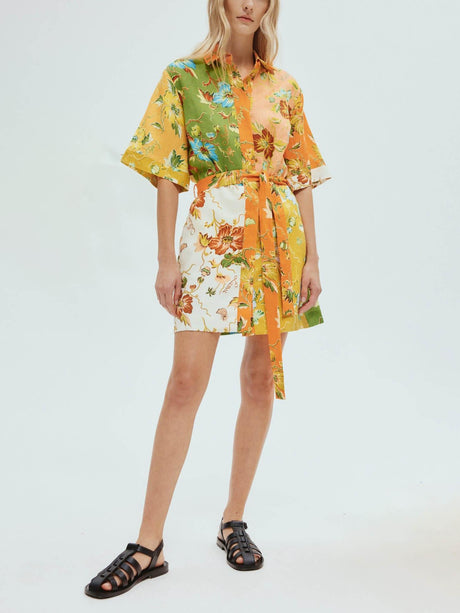 Aurohaya Unique contrasting floral print mini dress
