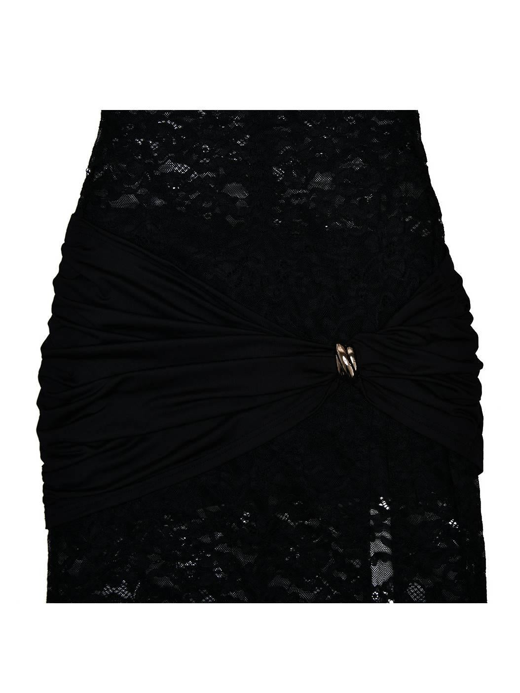 Aurohaya Lace Hollow High Slit Maxi Dress