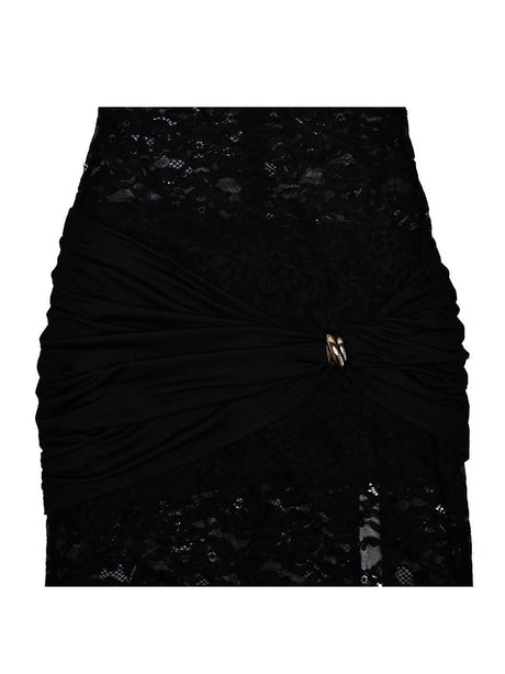 Aurohaya Lace Hollow High Slit Maxi Dress