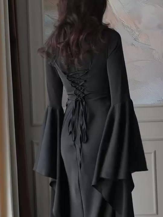 Aurohaya Ruffled Sleeve Design Maxi Dress