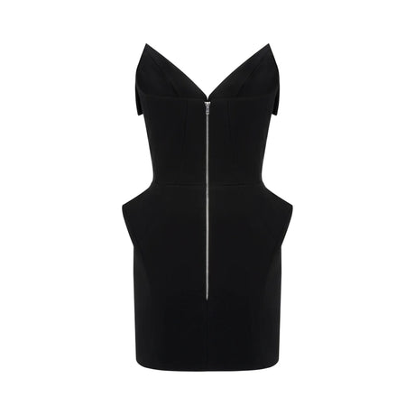 Aurohaya Alba Black Barrel Waist Corset Mini Dress