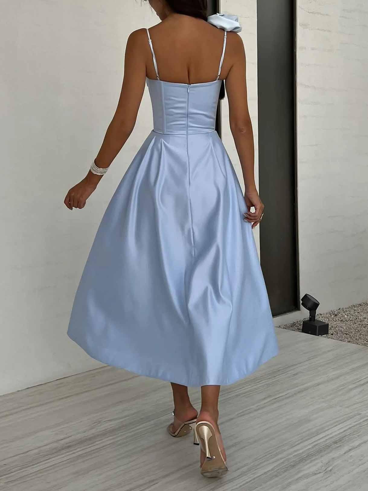 Aurohaya Elegant Slip Floral Midi Dress