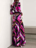 Delicate Abstract Orchid Floral Print Maxi Dress