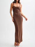 Vespertine Rhinestone Maxi Dress Backless Mesh Evening Gown