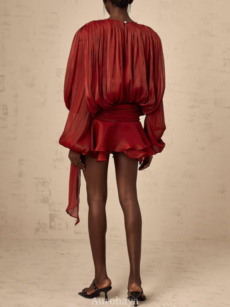 Aurohaya Amélie Fully Pleated Ruffled Mini Dress