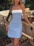 Color Block Tub Top Mini Dress
