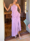 Halter Neck Pleated Backless Dress