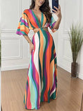 Waist Hollow Bat Sleeve Dress