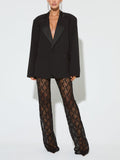 Fashion Solid Color Satin Patchwork Loose Suit Jacket