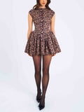 Elegant And Stylish Leopard Print Mini Dress