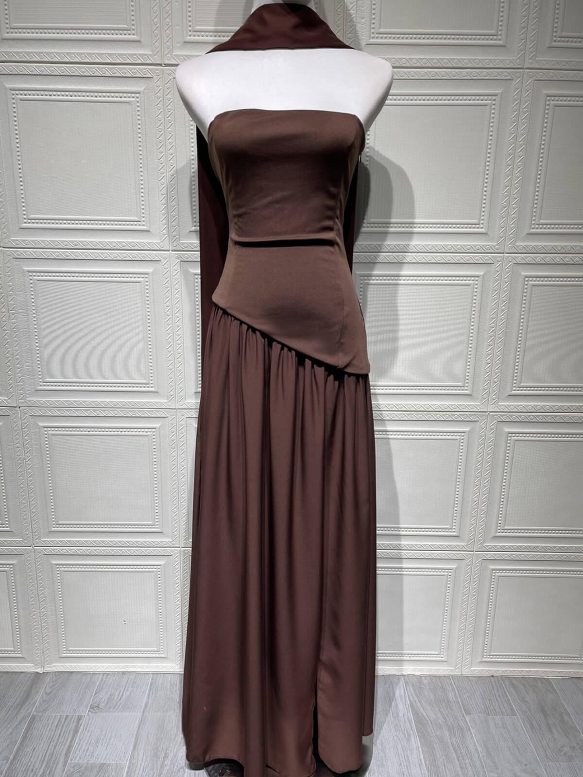 Aurohaya Solène Asymmetrical Maxi Gown