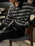 Knitted Striped Polo Shirt