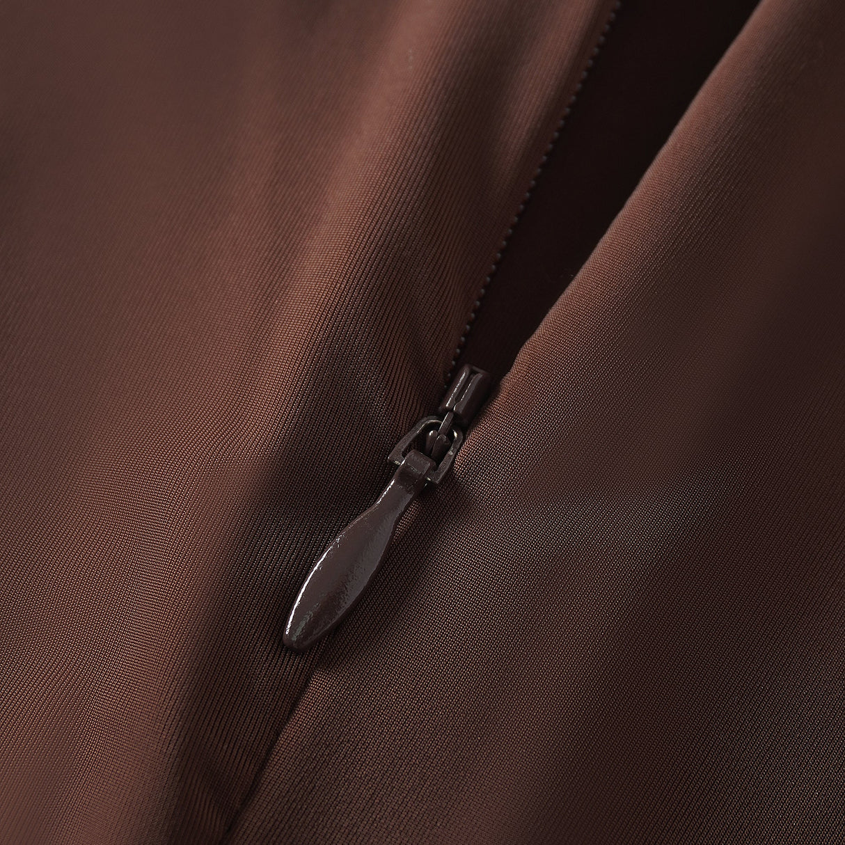 Aurohaya Charitina Brown Fitted Ruched Midi Dress