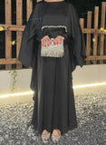 Elegant Satin Cape Abaya 2-Piece Set