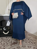 Elegant Satin Cape Abaya 2-Piece Set