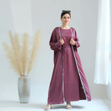 Luxury Satin Abaya 3-Piece Set