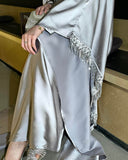Premium Satin Tassel Butterfly Abaya Dress 3-Piece Set
